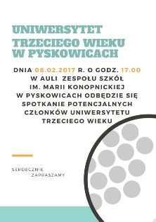 Uniwersytet Trzeciego Wieku w Pyskowicach - plakat 