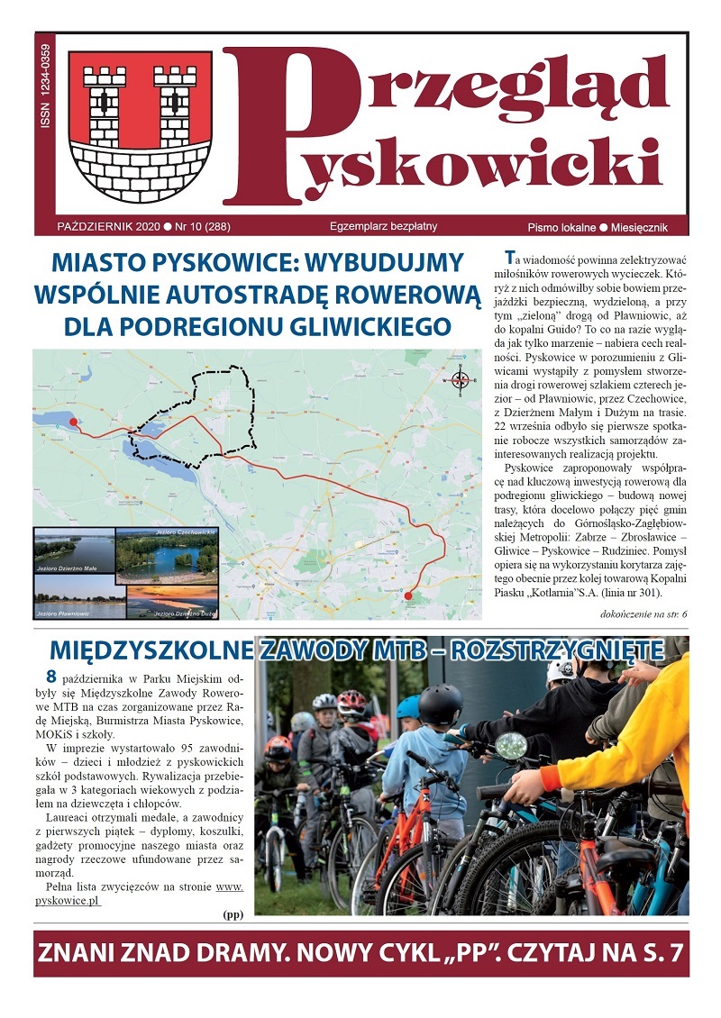 Strona tytułowa 'Przeglądu Pyskowickiego" październik 2020
