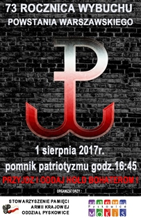 73. Rocznica wybuchu Powstania Warszawskiego - plakat